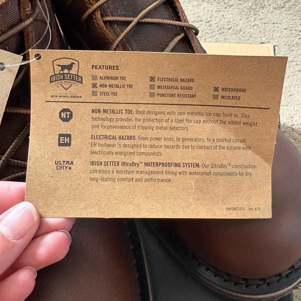 Irish Setter Edgerton 6” Leather Work Boots Size 13  new in Box